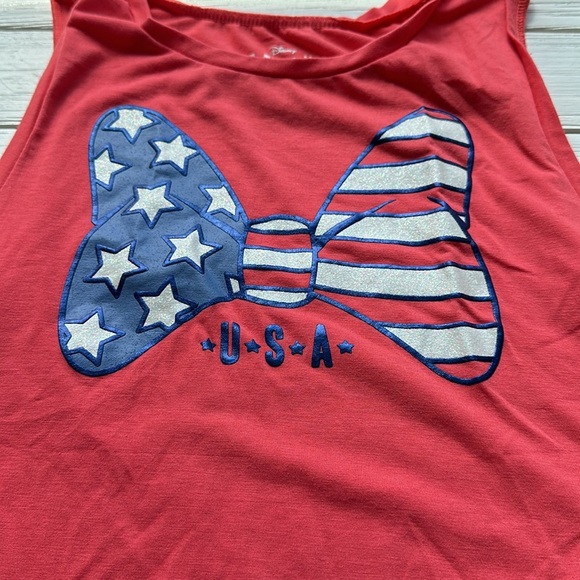 NWOT Disney Minnie Mouse Patriotic Tank Top Ruffle Bottom Kids XL - Picture 4 of 5